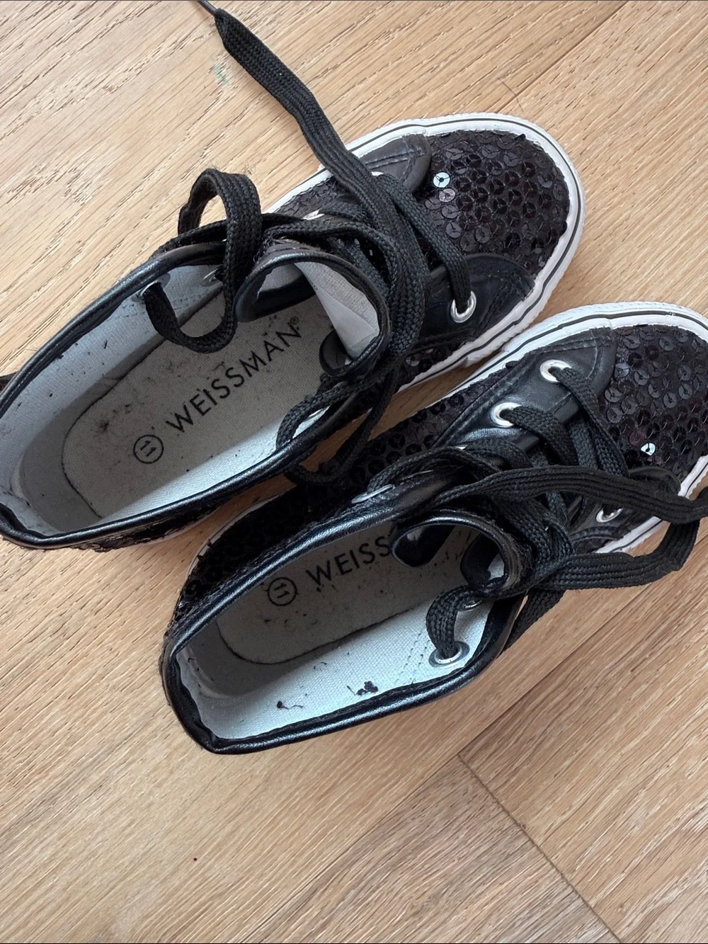 Weissman Black Sequin High-Top Sneakers for Kids